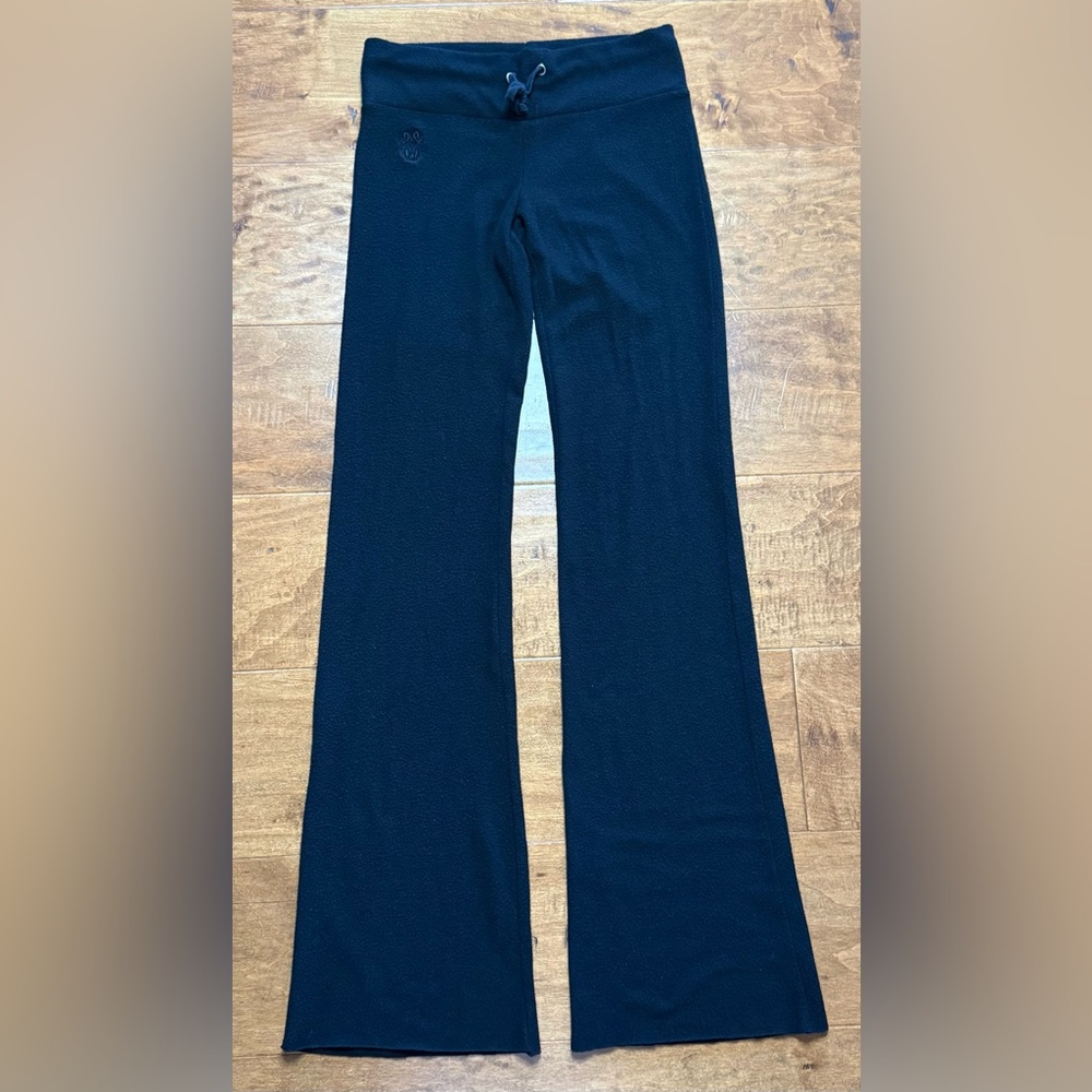 Wildfox Black Wide Leg Lounge Pants XS Drawstring Soft Knit